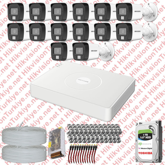Hikvision 14 Kameralı Colorvu Hibrit Güvenlik Kamerası